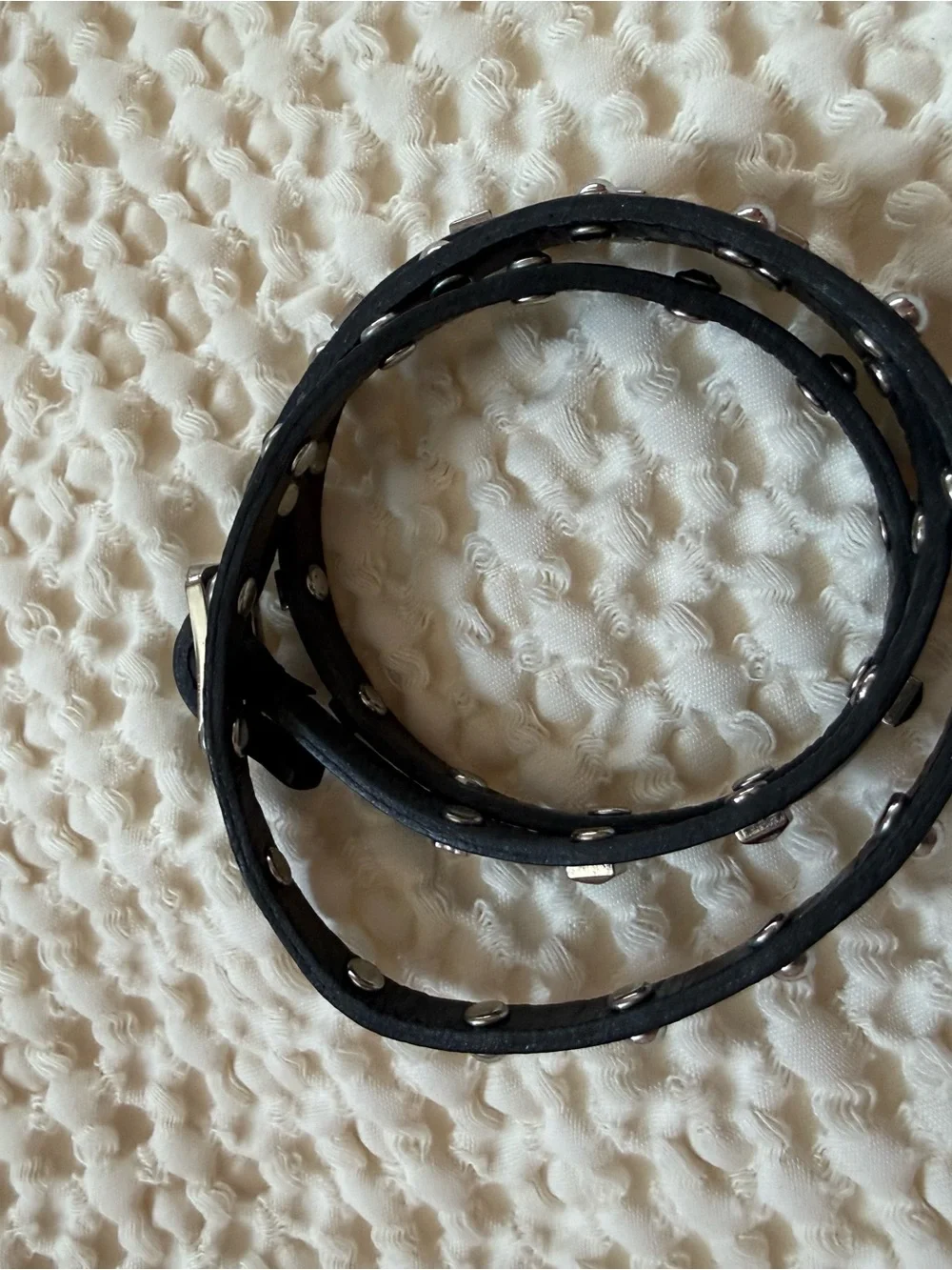 Stella & Dot Black Studded Leather Wrap Bracelet